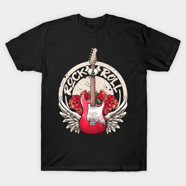 Lets Rock Rock&Roll Skeleton Hand Vintage Retro Rock Concert T-Shirt by MerchBeastStudio